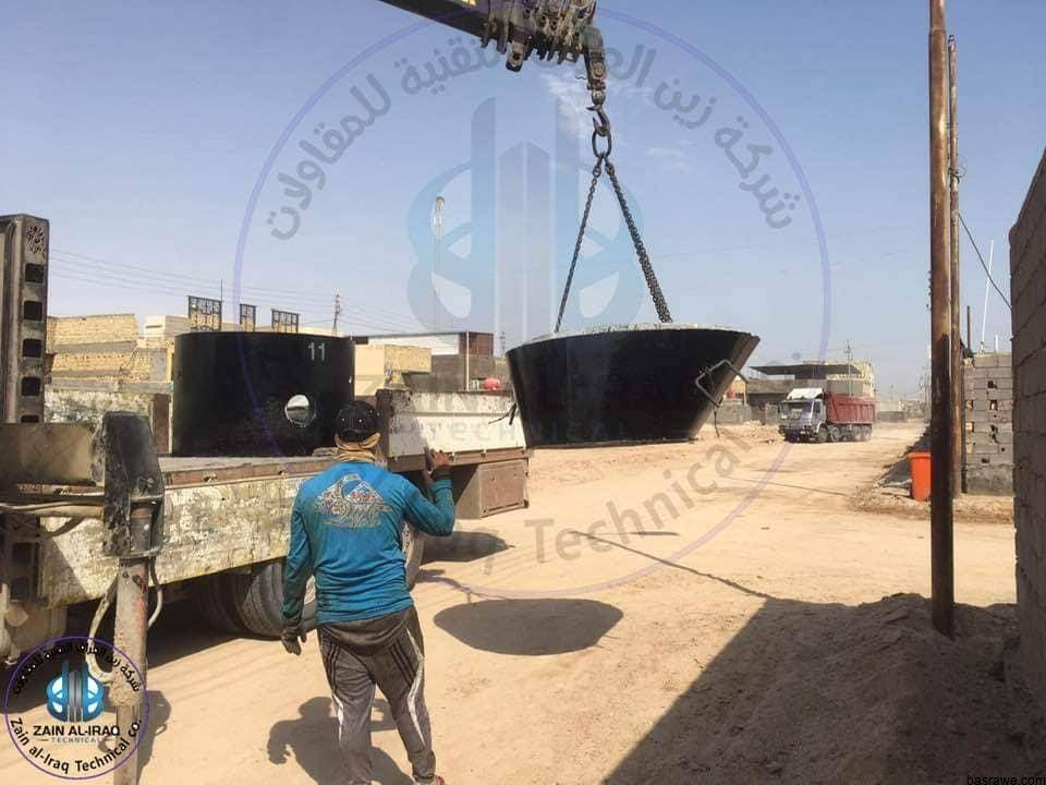 انطلاق اعمال مشروع البنى التحتية لمجمع الرحاب السكني قرب جسر الكزيزة في البصرة .