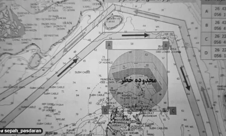 إيران تحدد منطقة سيطرة بحرية جديدة في مضيق هرمز (خريطة)