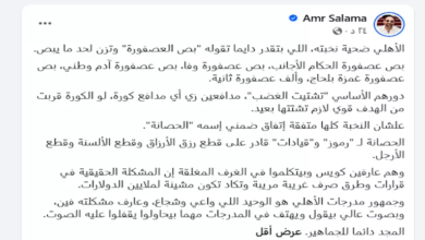 "عمرو سلامة ينتقد قيادات الأهلي بعد خسارة الدوري: 'ضحية نخبته'"