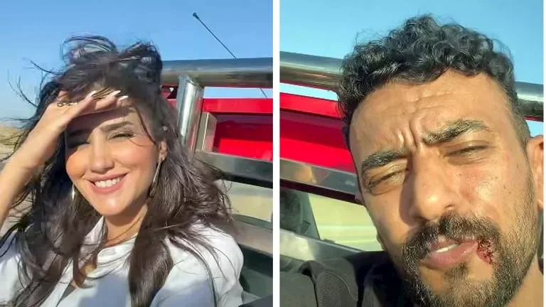 أحمد العوضي يشارك فيديو من كواليس فيلم شمشون ودليلة مع مي عمر