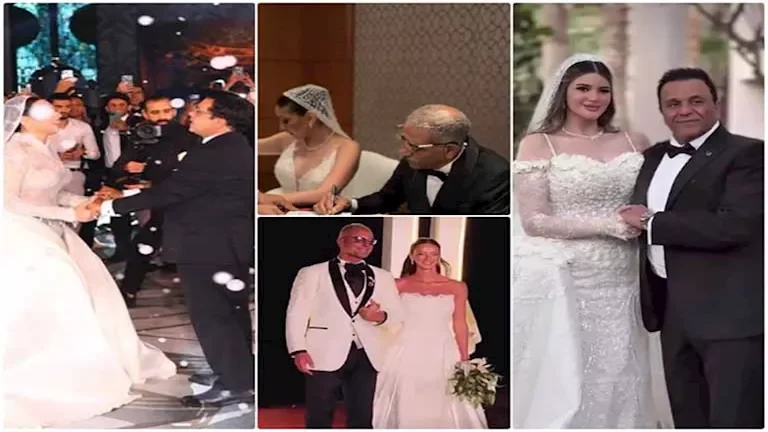 ابنة تامر هجرس ونجل سيد رجب: 25 صورة من حفلات زفاف أبناء النجوم