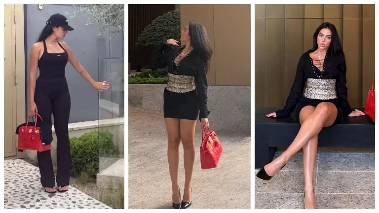 جورجينا تتألق بفستان أسود جريء خلال تجوالها في ميامي على السوشيال ميديا