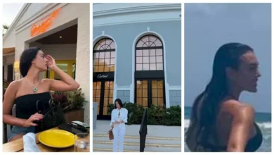 جورجينا تتألق بملابس البحر على شواطئ ميامي الأمريكية