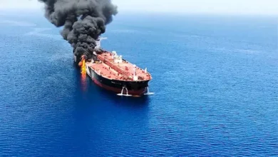 حريق في غرفة محركات سفينة شحن بالقرب من سواحل سلطنة عمان