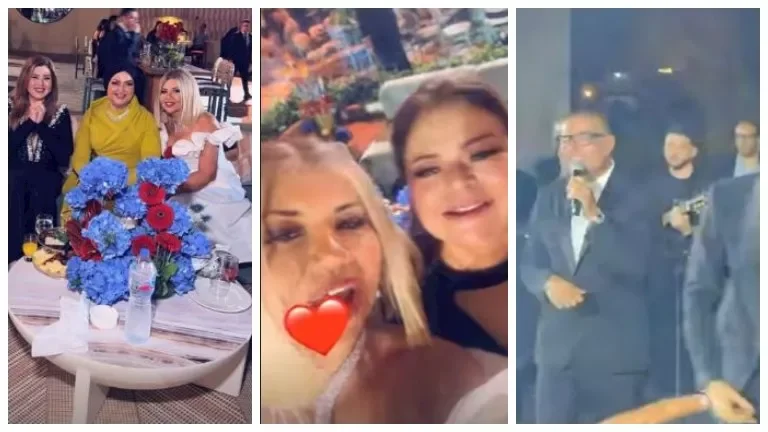 ماجدة زكي تتألق في حفل زفاف أمام الأهرامات بحضور عمرو دياب