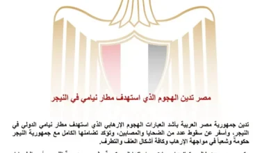 مصر تعبر عن إدانتها للهجوم على مطار نيامي في النيجر