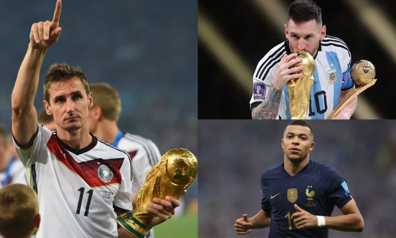 من هو الهداف التاريخي لكأس العالم وما هو ترتيب ميسي ومبابي؟