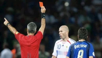 أشهر البطاقات الحمراء في تاريخ كأس العالم: من زيدان إلى روني