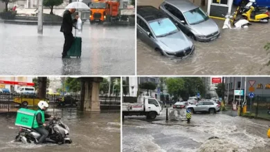 الأمطار الغزيرة تُغرق شوارع إسطنبول وتحولها إلى أنهار جارية