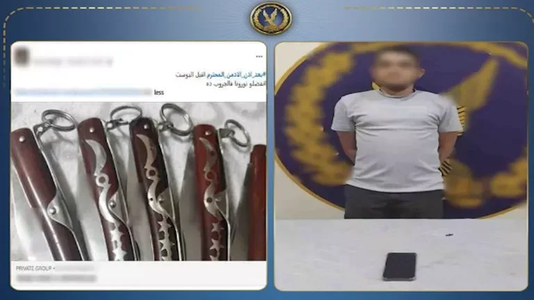 الداخلية تضبط مروّجاً لبيع الأسلحة البيضاء في القليوبية