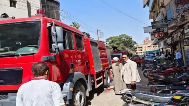 السيطرة على حريق في محل تجاري بمدينة الشيخ زايد دون تسجيل إصابات