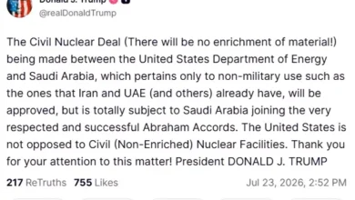ترامب: الاتفاق النووي مع السعودية مرتبط باتفاقيات أبراهام 4 ترامب: الاتفاق النووي مع السعودية مرتبط باتفاقيات أبراهام