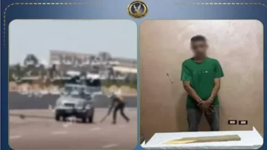 ضبط المتهم بإلقاء الحجارة على السيارات في طريق القاهرة - الإسكندرية