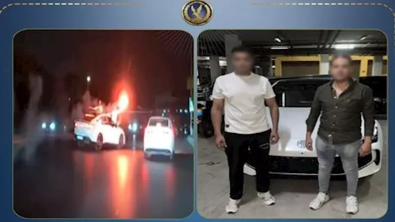 ضبط سيارة بلا لوحات كانت قد ظهرت في فيديو لحركات استعراضية في القاهرة 1 ضبط سيارة بلا لوحات كانت قد ظهرت في فيديو لحركات استعراضية في القاهرة
