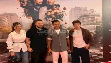 عزاء هاني شنودة وملك زاهر مع خطيبها في عرض فيلم "خلي بالك من نفسك"