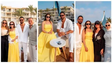 12 صورة لمي عز الدين وزوجها أحمد تيمور في الساحل مع نجوم الفن