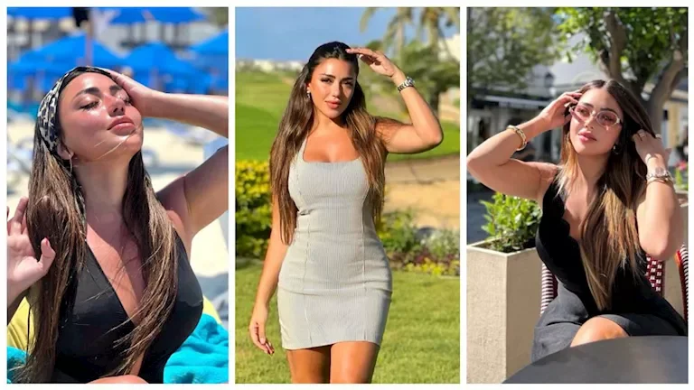 25 صورة لأروع إطلالات سارة سلامة بالشورت التايجر أمام البحر