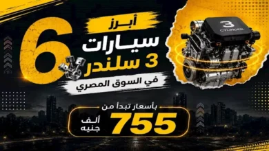 أفضل 6 سيارات ثلاث أسطوانات في السوق المصري تبدأ أسعارها من 755 ألف جنيه