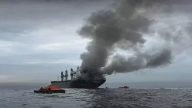 إصابة سفينة شحن بمقذوف مجهول قرب عمان وفقًا لهيئة بحرية