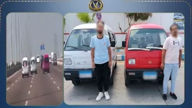 الداخلية تضبط قائدي سيارتين "فان" بسبب حركات استعراضية على الطريق