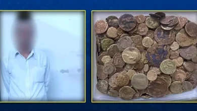 العراق.. إحباط تهريب 800 قطعة نقدية أثرية والقبض على حائزها 3 العراق.. إحباط تهريب 800 قطعة نقدية أثرية والقبض على حائزها