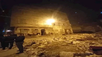 انهيار عقار مكون من 4 طوابق في روض الفرج نتيجة الزلزال