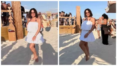 رشا مهدي تتألق بفستان أبيض على البحر في أحدث ظهور لها