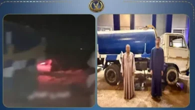 ضبط سيارة صرف صحي تقوم بإلقاء حمولتها في مصرف مائي بقنا