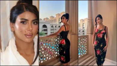 كارولين عزمي تتألق بفستان أنيق مزين بالورود في أحدث ظهور لها