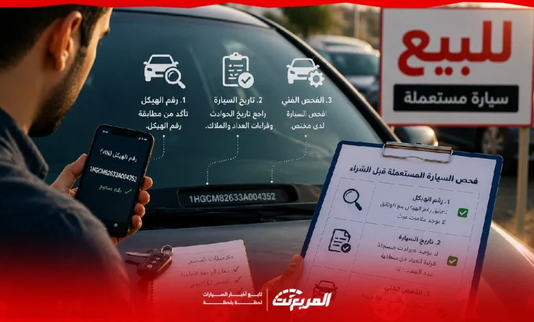 كيفية قراءة تاريخ السيارة المستعملة من رقم الهيكل والفحص الفني قبل الدفع