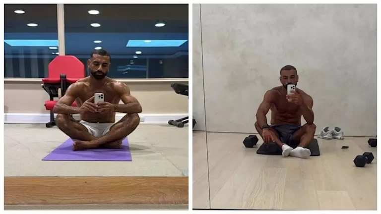 محمد صلاح ينشر صورة جديدة له أثناء التمرين في الجيم