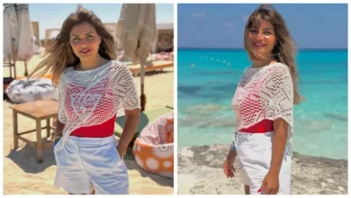 منة فضالي تتألق بإطلالة صيفية ساحرة على شاطئ البحر بالصور