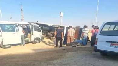 إصابة 5 أشخاص في حادث تصادم سيارتين على طريق الإسماعيلية الصحراوي