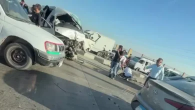 ارتفاع حصيلة حادث الطريق السياحي إلى 10 مصابين وتحطم عدد من السيارات