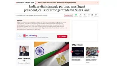 السيسي يؤكد دور مصر في بريكس وشراكتها مع الهند في "ذا إيكونوميك تايمز" 2 السيسي يؤكد دور مصر في بريكس وشراكتها مع الهند في "ذا إيكونوميك تايمز"