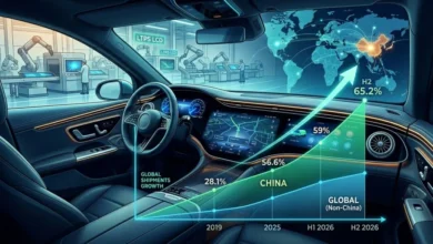 الصين تستحوذ على 65% من سوق شحنات شاشات السيارات عالمياً