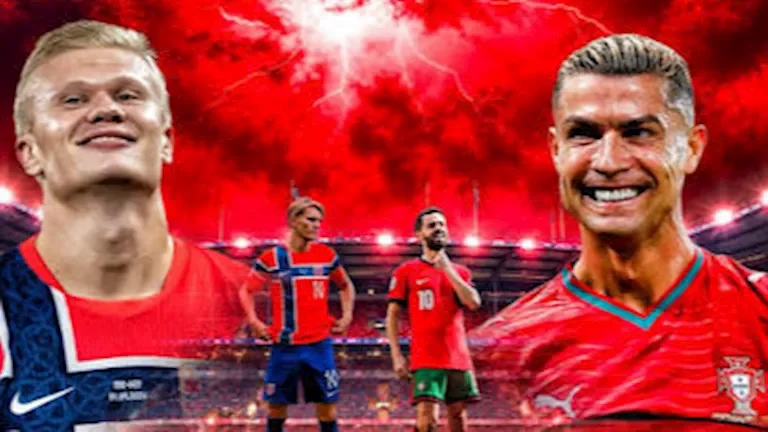 النرويج تواجه البرتغال (0-1) في بداية المباراة