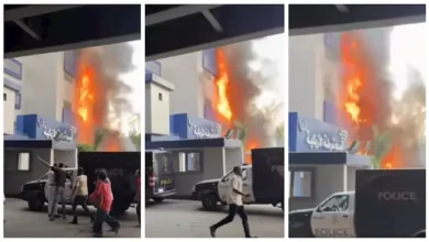 حريق كبير بالقرب من قسم شرطة الأزبكية وفرق الحماية المدنية تسيطر على الوضع