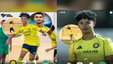 رونالدو يعبّر عن فرحته بتسجيل نجله هدفين في مباراة النصر والأهلي (فيديو)