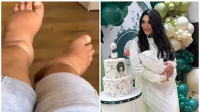 "سالي عبد السلام تكشف معاناتها قبل ولادة نجلها: مقاسات ملابسها كانت ٥"