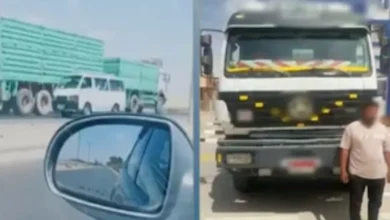 ضبط قائد سيارة نقل بتهمة السير عكس الاتجاه في محافظة الفيوم