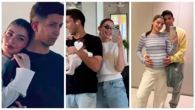 هشام جمال يحتفل بعيد ميلاد ليلى زاهر ويكشف عن أول صورة لابنتهما إيلا