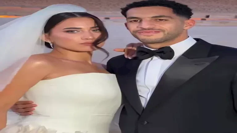 10 لقطات مميزة لإطلالة مصطفى شوبير وزوجته في حفل زفافهما