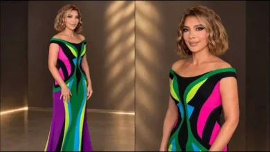 أصالة نصري تتألق بفستان زاهي في حفلها الغنائي بلوس أنجلوس