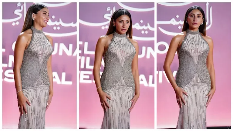 دينا الشربيني تتألق على السجادة الحمراء لمهرجان الجونة السينمائي