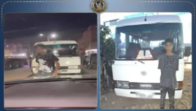 ضبط قائد أتوبيس منتهي التراخيص يسير عكس الاتجاه في أوسيم