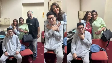 غادة رجب تظهر برفقة محمد الحلو وعائلته في أحدث صور لها