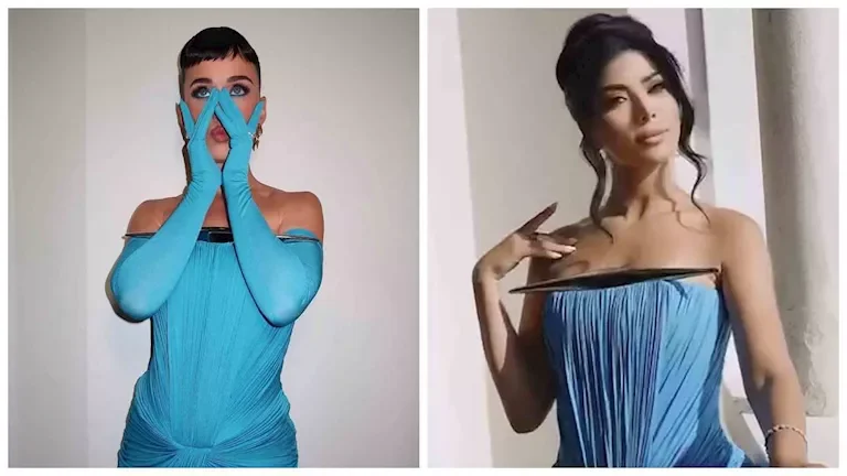 كاتي بيري وكارولين عزمي تتألقان بنفس الفستان في أحدث ظهور بالسوشيال ميديا