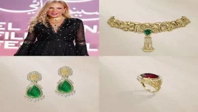 مجوهرات شيرين رضا من عزة فهمي تجمع اللوتس والزمرد وشعر شمس التبريزي