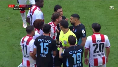 محمد صلاح يتشاجر مع لاعب سامسون سبور خلال مباراة ودية
